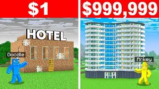 NOOB vs PRO: RICH HOTEL BUILD CHALLENGE in Minecraft