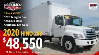 2020 Hino 268 | 26ft Box Truck w/ Anthony Lift Gate | Dallas Commercial Truck Sales #L382