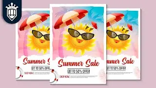 Summer Holiday Sale Poster Design in | Photoshop 2021 Tutorial |