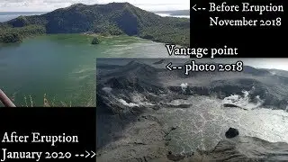Mount Taal before Eruption and comparison after (Nov-2018 - Jan-2020)