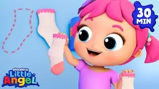 Who Stole My Socks? 🤔 Little Angel | Best Animal Videos for Kids | Kids Songs and Nursery Rhymes