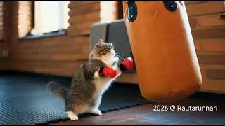 The cat knocks out the punching bag #cats #shorts #viral #shortsvideo #funny #animals #animal 