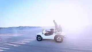 Two Vehicles Traveling In The Desert/Copyright free videos