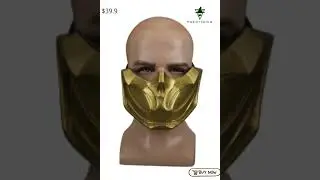 #Takerlama $39.90 Mortal Kombat Scorpion Gold Mask Cosplay Props Accessories #mortalkombat