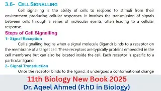Cell Signalling | 11th Biology New Book 2025 | Topic 3.6 | Chapter 3 | Steps Of Cell Signalling