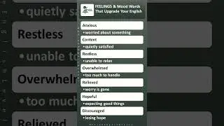 Unlock  Feelings & Moods Words | Speak Fluent English & Express Yourself &ndash; Part 1