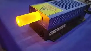 Yellow lasers at 589 nm are used to cool and trap sodium atoms