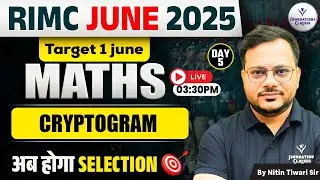 RIMC June 2025 | Target 1 June | Maths Cryptogram | Day 5 | By Nitin Sir
