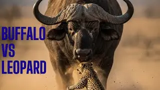 Thunder of the Serengeti: Buffalo vs Leopard in a Brutal Battle for Survival