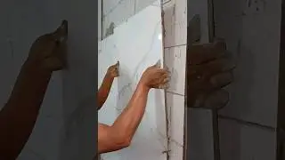 CARA TUKANG PASANG GRANIT DINDING KAMAR MANDI #shorts #granite #kamarmandi #diy #fyp #fypシ #tukang
