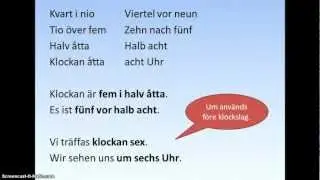 Klockan på tyska - Die Uhr