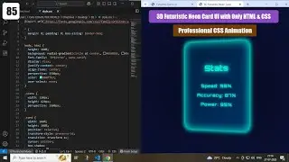 3D Futuristic Neon Card UI with Only HTML & CSS || Professional CSS Animation | Futuristic Neon Card