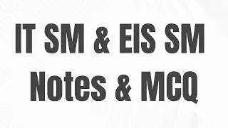 IT SM & EIS SM Notes & MCQ for Fast revision || Must Revise for your November 2019 Exam