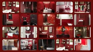 50 romantic red bathroom ideas//vibrant red bathrooms design//#decorlife #interiors #bathrooms