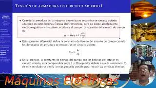 Interpretaci&oacute;n de las inductancias transitorias y operaci&oacute;n a circuito abierto de la MS: