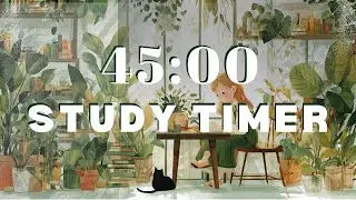 45 Minute Lofi Timer ☕️ | Upbeat Beats for a Productive Study Session