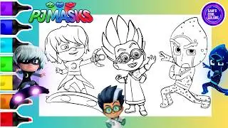 Coloring PJ Masks Nighttime Villians Luna Girl, Romeo & Night Ninja Coloring Book Compilation Page