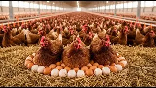 Egg-laying chicken farming - Egg harvesting - Organic chicken farm
