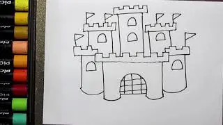 How to Drawing a Awesome Castle for Kids | Beautiful Castle Drawing Easy | Palace Drawing for Kids