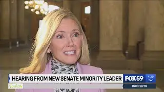 New Senate Minority Leader Shelli Yoder speaks to FOX59