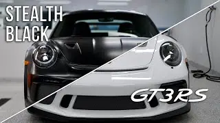 GT3RS DRAMATIC WRAP TRANSFORMATION FROM WHITE TO SATIN BLACK!