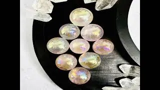 ROSE QUARTZ ANGEL AURA TITANIUM SPHERES