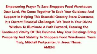 Prayer To Save Shoppers Food Warehouse 🙏🙏🏻🙏🏼🙏🏽🙏🏾🙏🏿