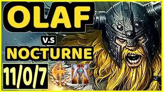 DJOKO (OLAF) vs NOCTURNE - 11/0/7 KDA JUNGLE GAMEPLAY - EUW Ranked GRANDMASTER