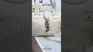 From Stained to Spotless: Bally White Bag Deep Clean Magic! #leather #handbags #asmr #restoration