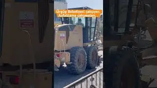 &Uuml;rg&uuml;p Belediyesi &ccedil;alışıyor. Asfaltlama &ccedil;alışmaları. .