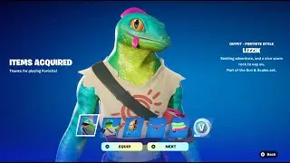 Fortnite | Lizzik Outfit | Purchase Sun & Scales Pack | View Styles | Details | Chapter 5 Season 4.