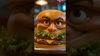Burger with a Face Eats Itself | Funny AI Food Animation&rdquo;