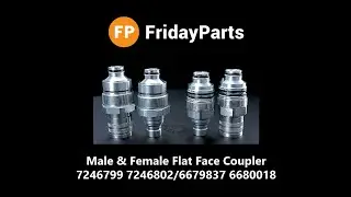 Male & Female Flat Face Coupler Kit 7246799 7246802 for Bobcat 753 763 773 863 883 A220 A300 A770