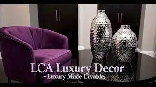 Luxury Living Room & Dining Tour | Black, Silver & Purple Contemporary Design