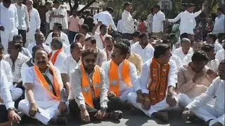 BJP LEADERS PROTEST AGAINST THE KARNATAKA CONGRESS GOVERNMENT.