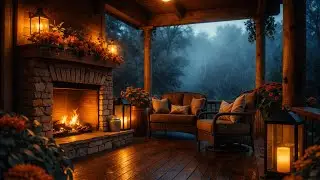 Cozy Rain & Fireplace Ambience | 2 Hours of Deep Sleep, Study & Relaxation