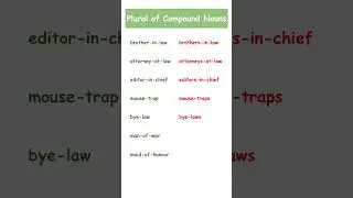 Plural of Compound Nouns  #shorts