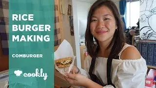 Making Rice Burgers in Tokyo at Comburger