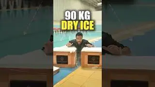 90kg dry ice in swimming pools 😱😲 #dryice #experiment  #dryiceexperiments #scienceexperiments