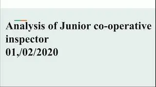 Junior co-operative inspector analysis