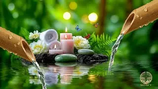 Bamboo Water Sounds + Relaxing Music 😴 Meditation Music Relax Mind Body, Deep Sleep, Study Music