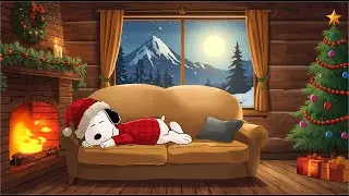 Snoopy’s Warm Fireplace Christmas Evening 🔥✨ Peaceful Lofi Holiday Mix