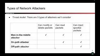 [Networking2, Video 1] Network Attackers, Spoofing