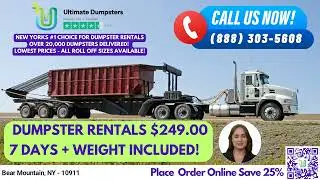$249 Same Day Roll Off Dumpster Rentals - Bear Mountain, NY - Call (888) 303-5608