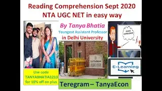 Reading Comprehension  NTA UGC NET Sept 2020 Economics  in Easy way