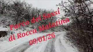 Bella galoppata sulla neve nel parco naturale dei Sassi di Rocca Malatina.