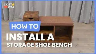 How to Install the Entryway Storage Shoe Bench with Storage Drawer and Open Compartments | JV10641