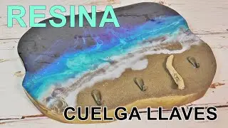 Como hacer MARINA o PLAYA en RESINA /  CUELGA LLAVES