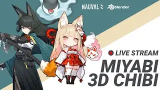 Miyabi Chibi from Zenless Zone Zero 3D Modelling Live Stream | Part 7