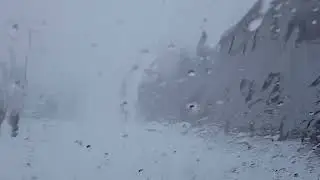Winter Ice Melting on Window Glass Rain Snow Royalty Free Stock Video Cold